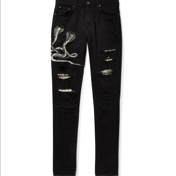 amiri jeans snake black